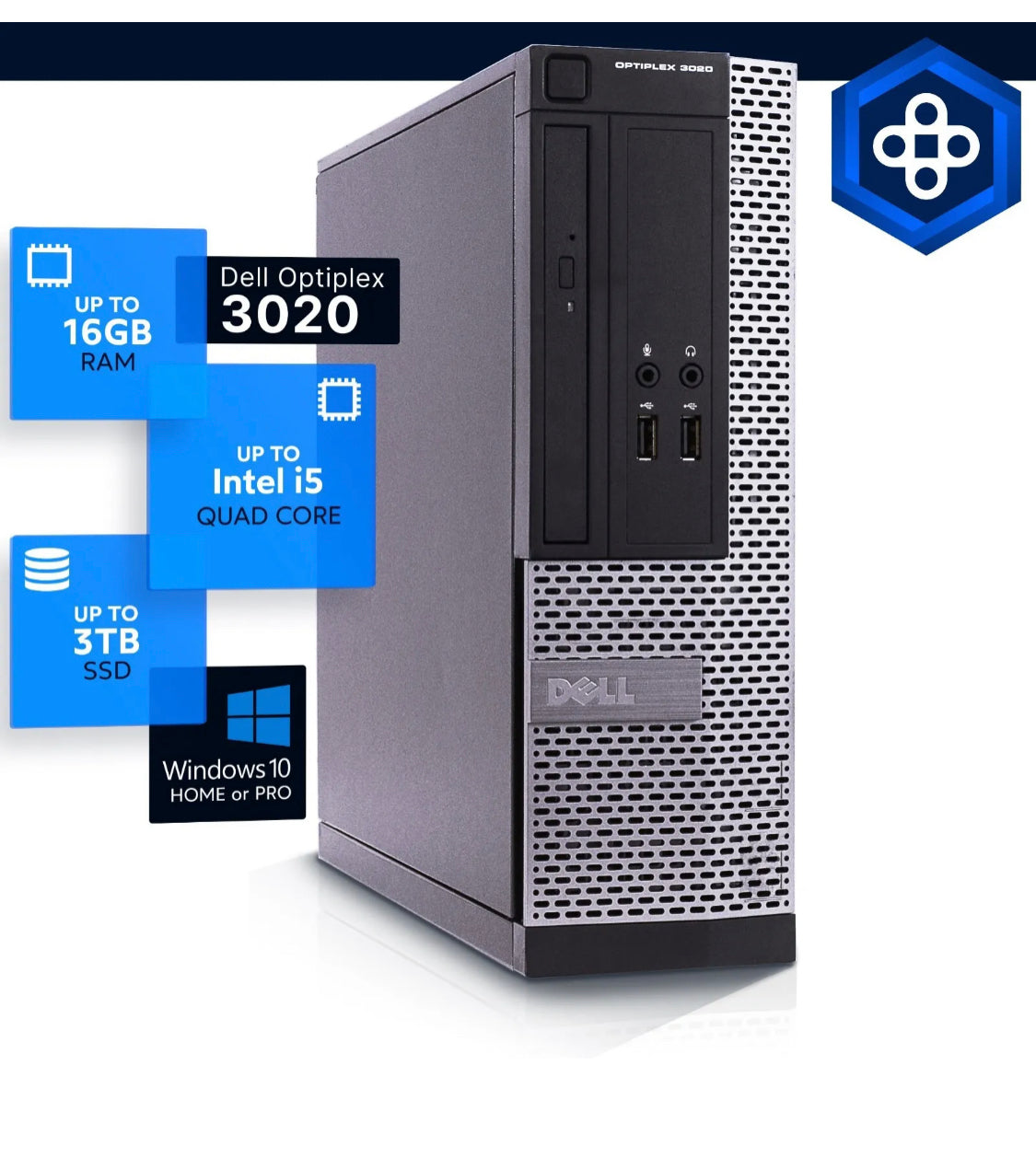 Dell Desktop Computer PC I5 With 16GB RAM 3TB SSD HDD Windows 10 WiFi / BT enabled