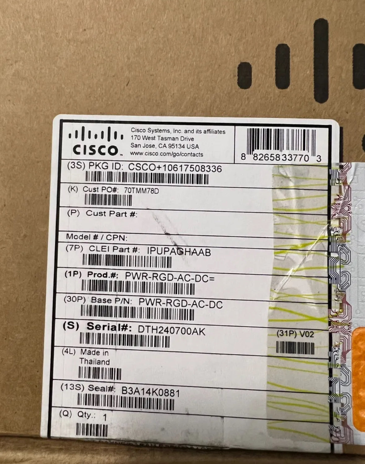 CISCO PWR-RGD-AC-DC= 341-0384-02 AC/DC CGR2010 CGS2520 Industrial Ethernet 3010