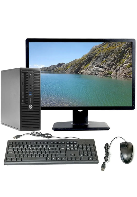 HP Desktop Computer BUNDLE PC 8GB RAM 500GB HDD 20in LCD Windows 10 Wi-Fi DVD/RW