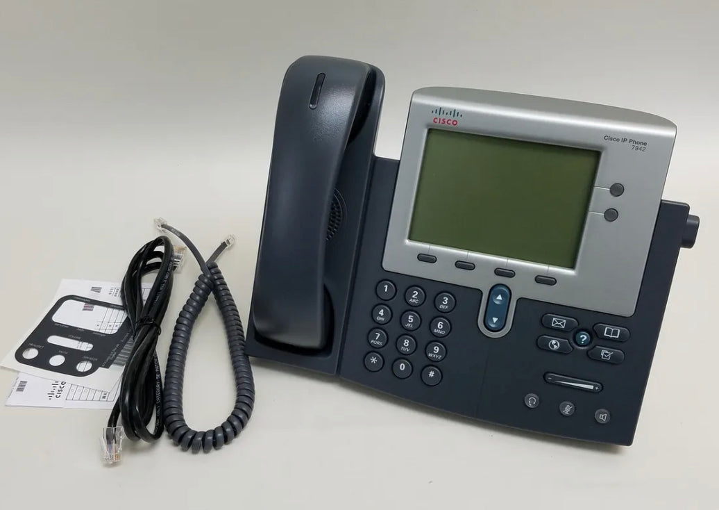 CISCO Unified CP-7942G V11 VoIP Phone 7942G IP Handset+Stand+Handset Cord