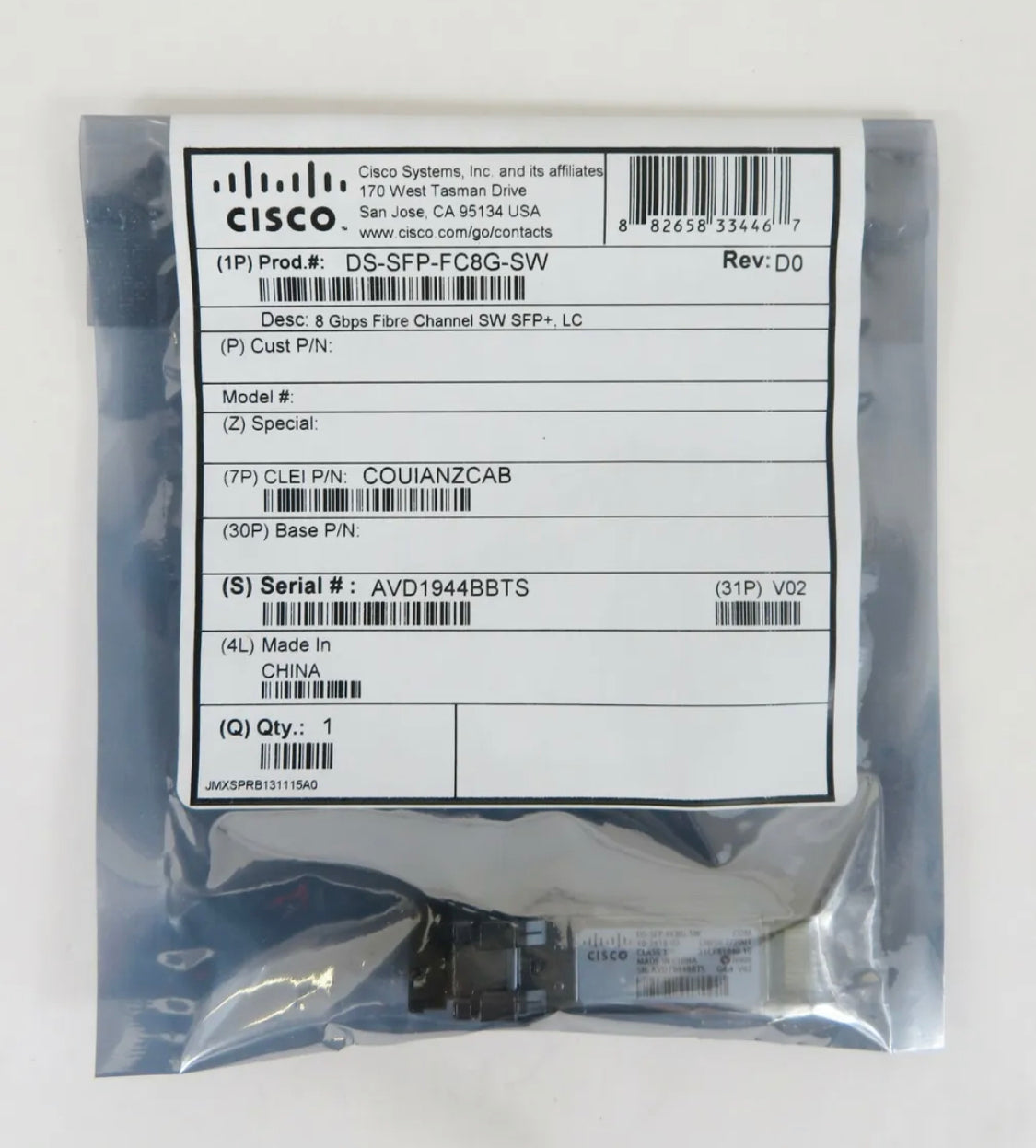 New DS-SFP-FC8G-SW - Cisco SFP for MDS 9000