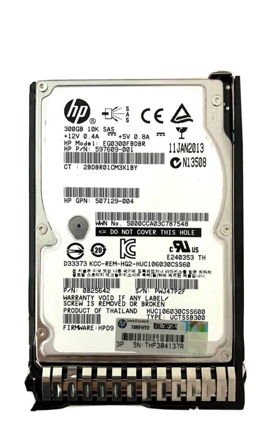 HPE EG0300FBDBR HDD 300GB SAS 6Gb/s 2.5" 597609-001 512 b/s