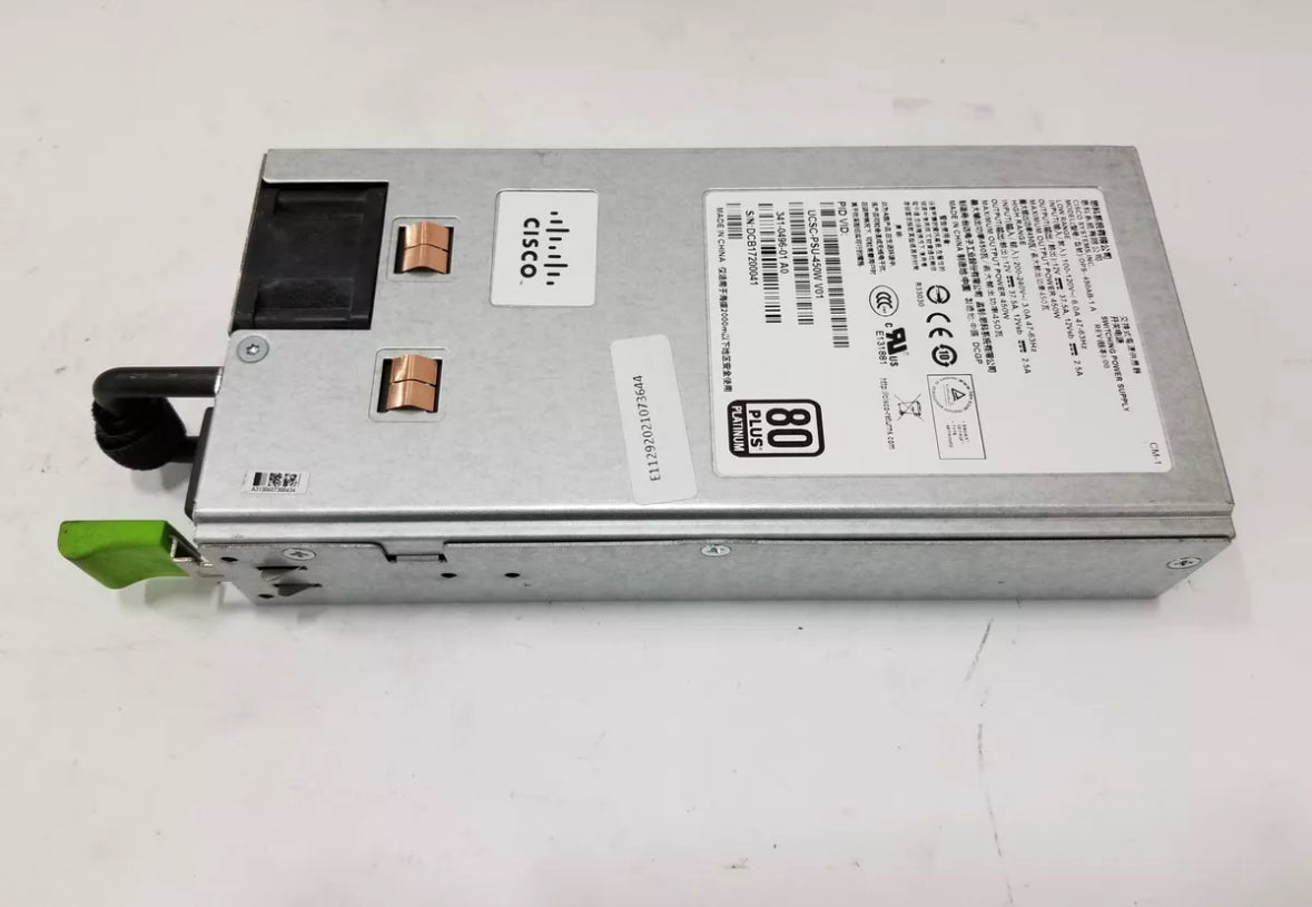 Cisco 341-0496-01 Hot Swap 450W 1U Server Power Supply For C-Series Servers M3