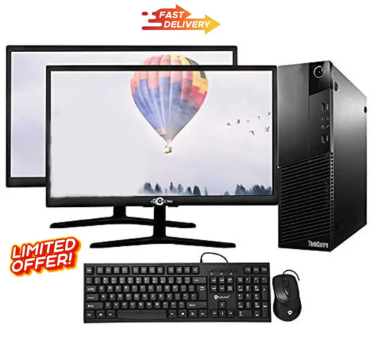 Lenovo Desktop Corei5 with 16GB RAM / 512GB SSD Windows 10 Dual 22"LCD