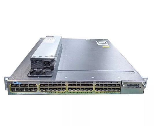 48 Port 1GB RJ45 Cisco Catalyst 3750X-48P-E POE Switch L3 Stack 1x PSU