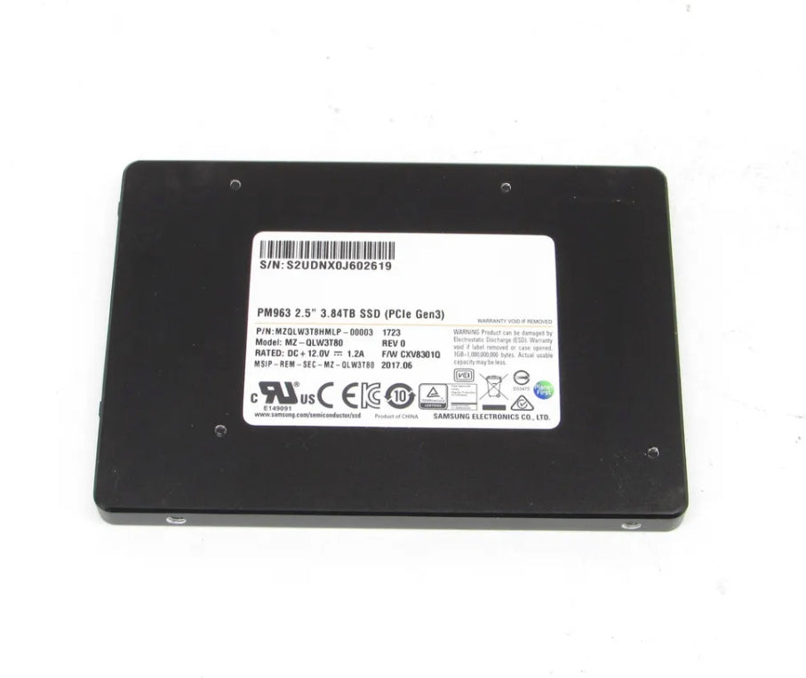 Samsung PM963 2.5" 3.84TB MZQLW3T8HMLP-00003 NVME SSD Solid State Drive Grade A