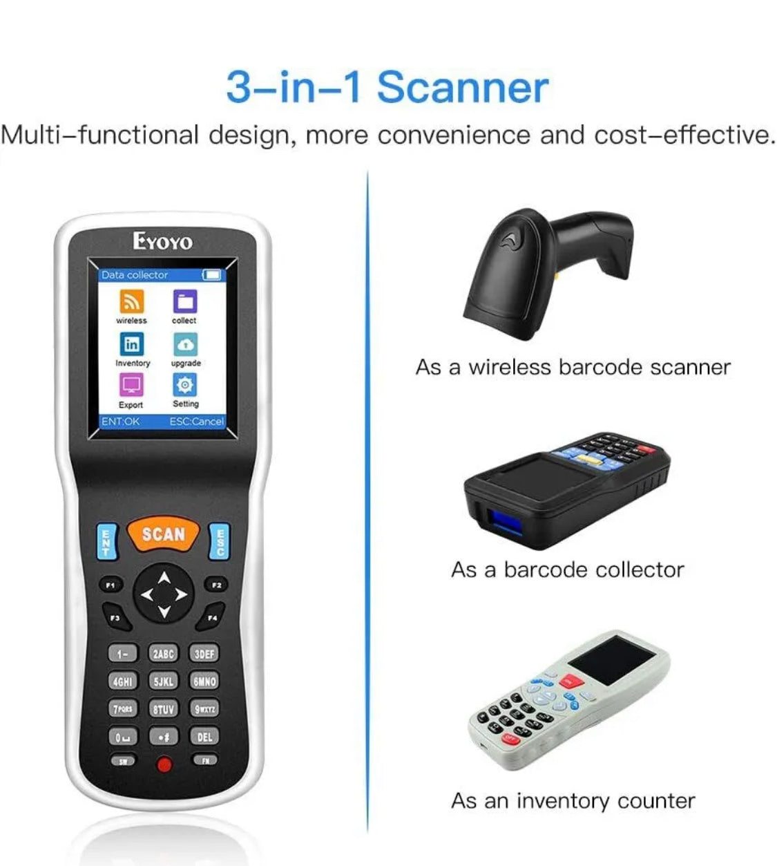 Eyoyo Inventory Scanner Wireless Barcode Scanner Data Collector For Warehouse