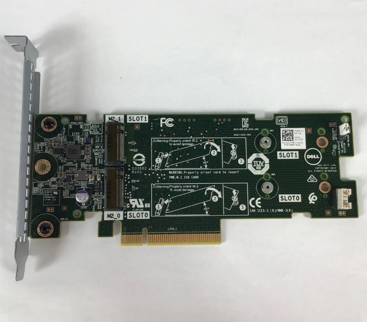 Dell JV70F BOSS Boot Optimized M.2 SSD Storage Controller PCIe Card