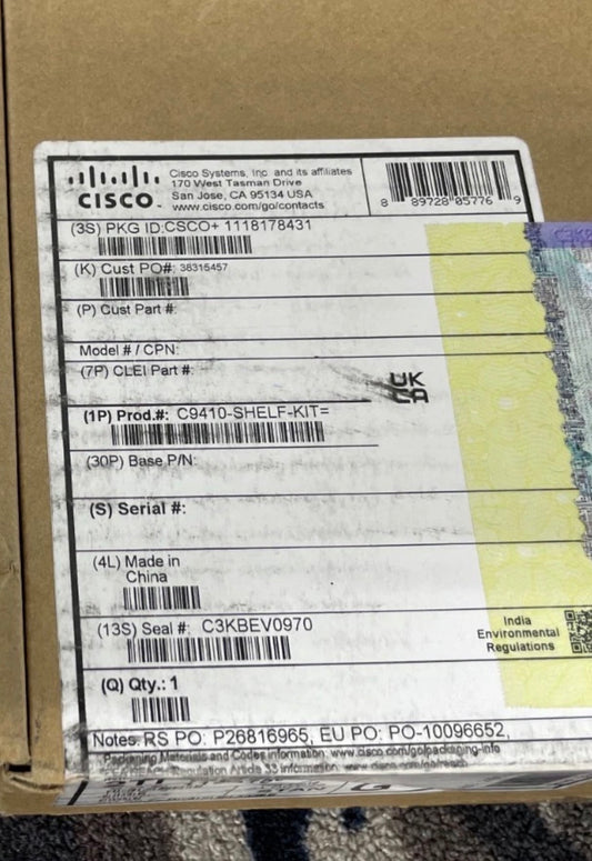 Cisco Catalyst C9410-SHELF-KIT 9400 10 Slot Chassis Shelf Mounting Kit