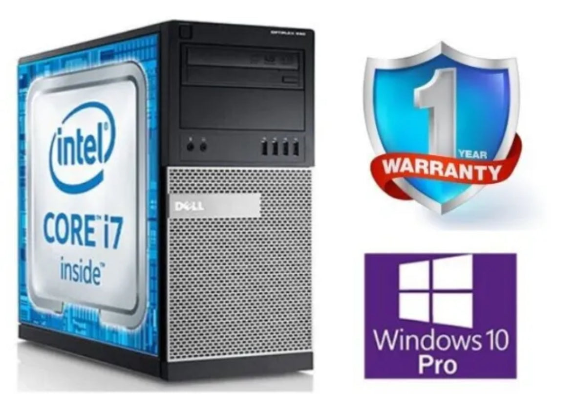 Dell Optiplex 9020 Tower PC Core i7-4770 32GB RAM 1TB SSD Windows 10 Pro Wifi BT