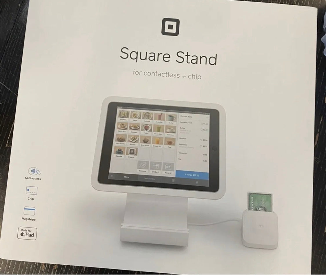 New Square Stand POS Kit w/ Contactless Chip Reader, Dock For 9.7 Inch iPad