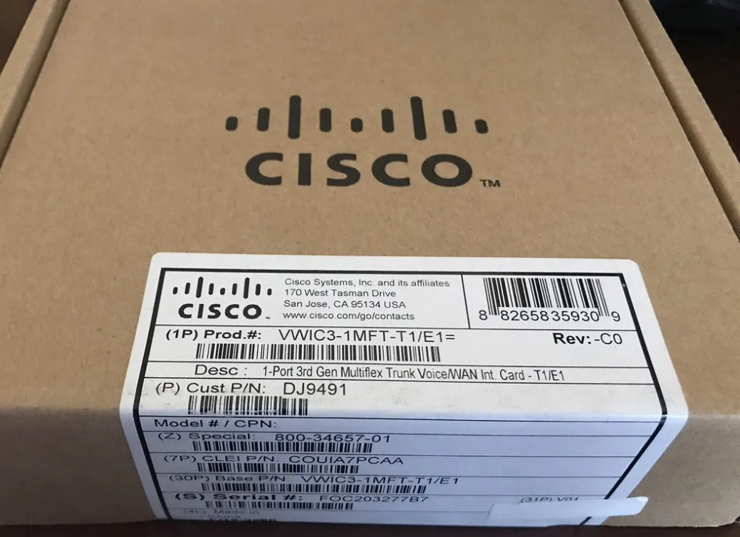 Cisco VWIC3-1MFT-T1/E1 Port Multiflex Voice/Wan Interface Modules Brand New