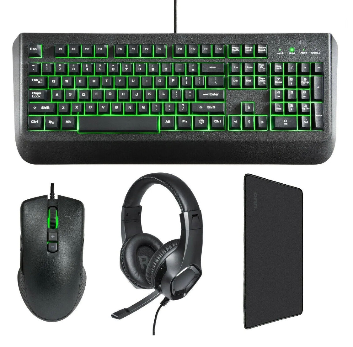 NEW 4 Piece Gaming Starter Kit with Gaming Keyboard Mouse Headset and Mousepad