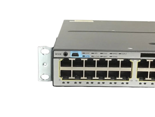 48 Port 1GB RJ45 Cisco C3750X-48T-S Ethernet Switch 1x PSU w/ Ears