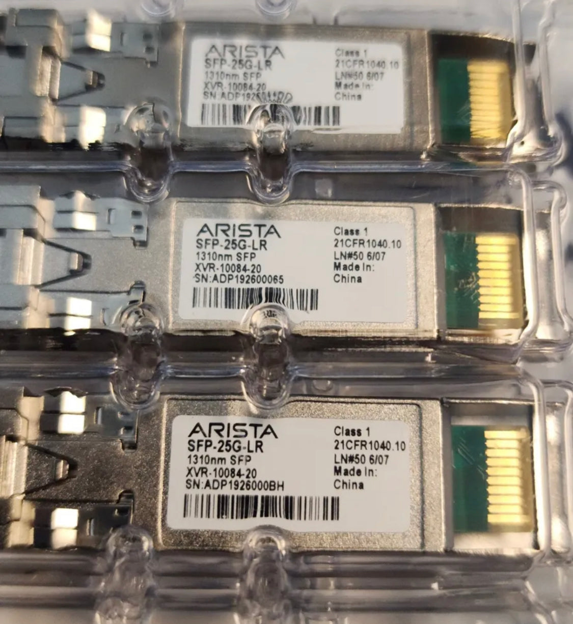 Arista SFP-25G-LR transceiver, up to 10km over single-mode fiber