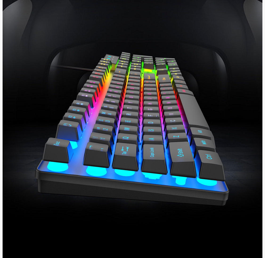 Wired Gaming Keyboard, Headset and Mouse / Pad RGB LED Rainbow Backlit for Computer Desktop