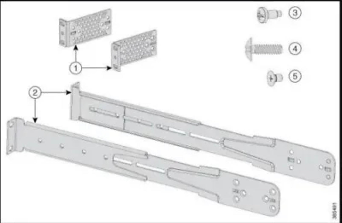 NEW C9500-4PT-KIT Four-Point Rail Rack Mounting Kit 19" for Cisco C9500 Switch