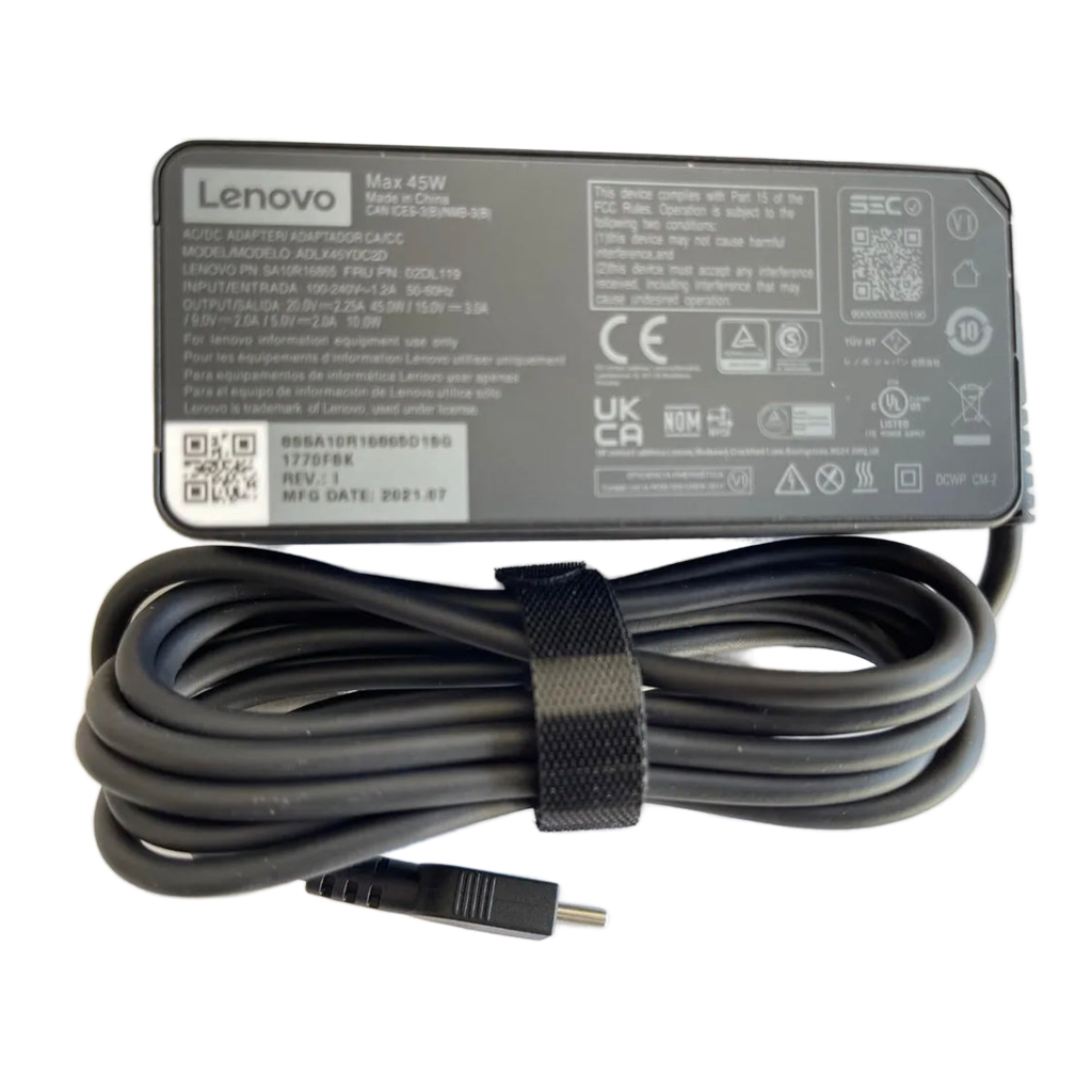 Genuine Lenovo 45W USB C Type C Laptop AC Adapter Charger 20V 2.25A ADLX45YDC2D